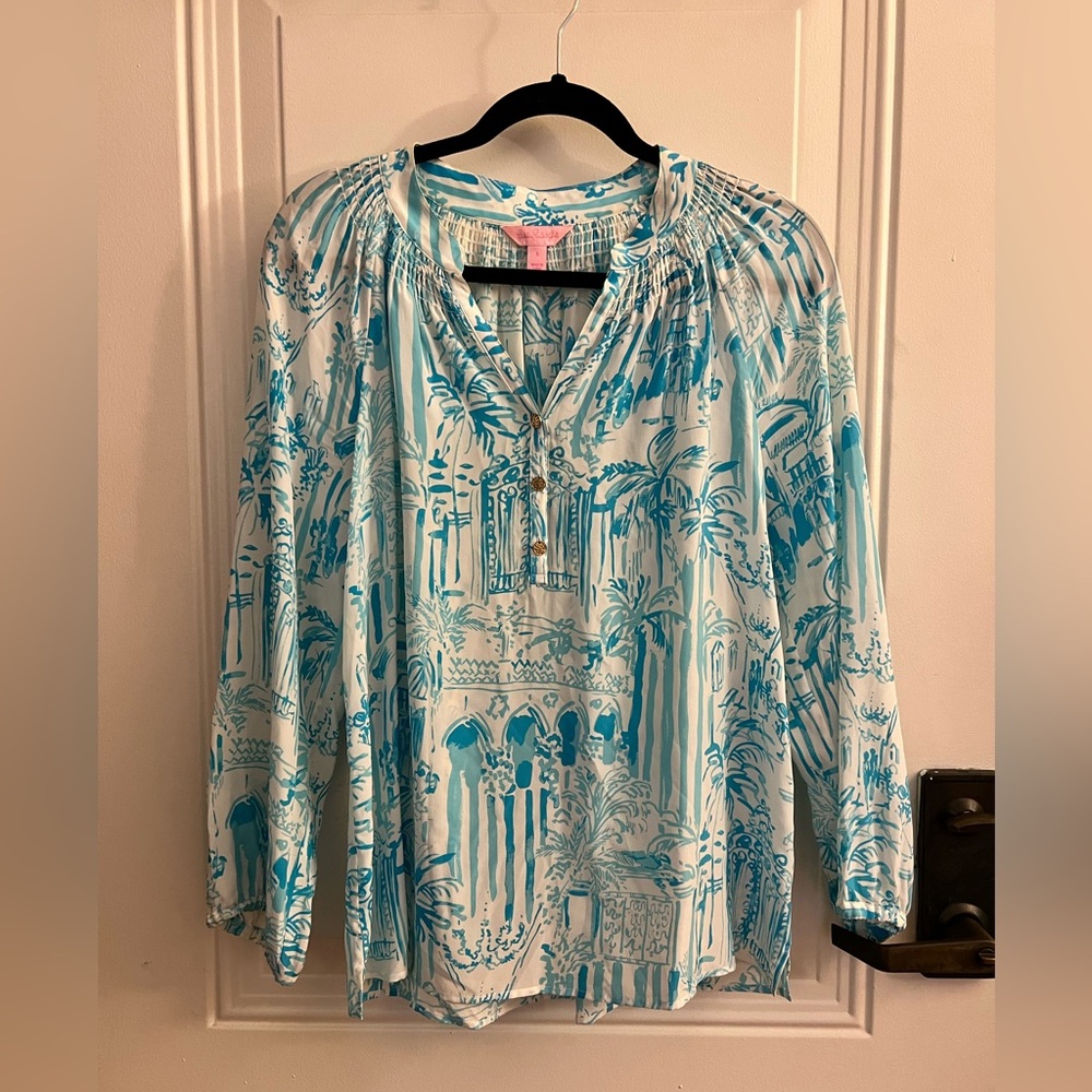 Lilly Pulitzer 100% Silk Printed Top
